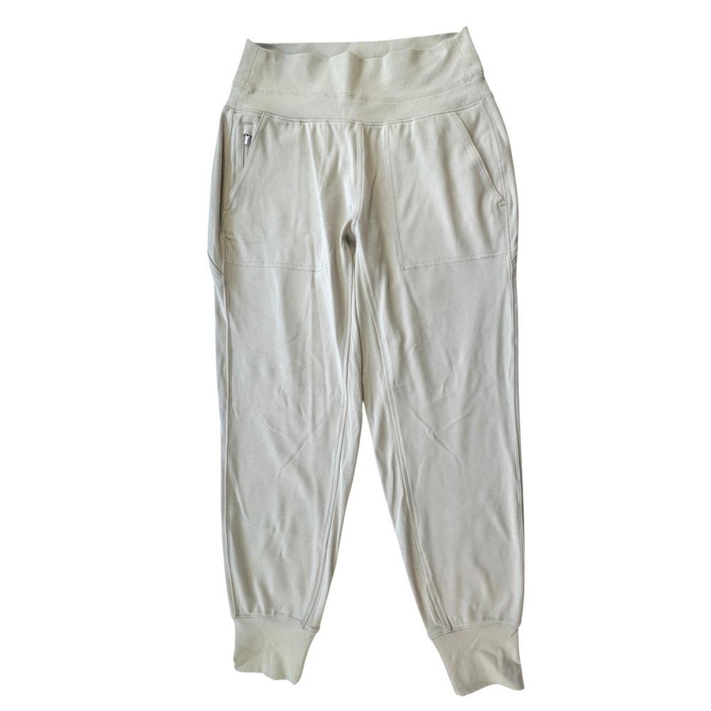 Athleta Venice High Rise Jogger Beige Womens Small Pockets Travel Athletic Pants